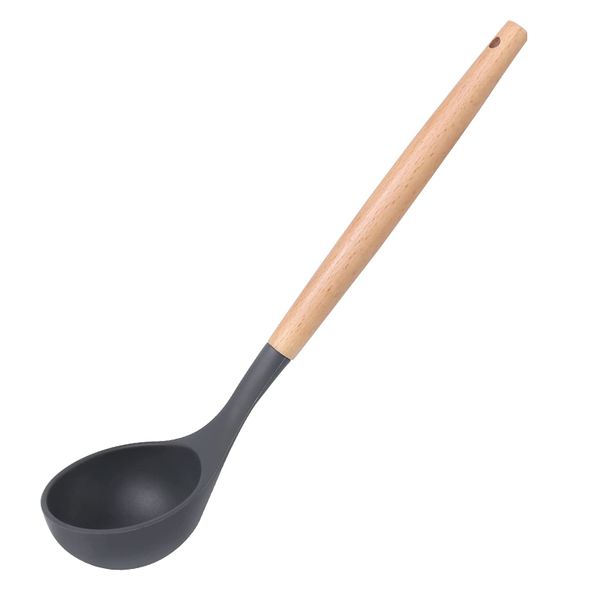 FI- Wood Handle Silicone Ladle