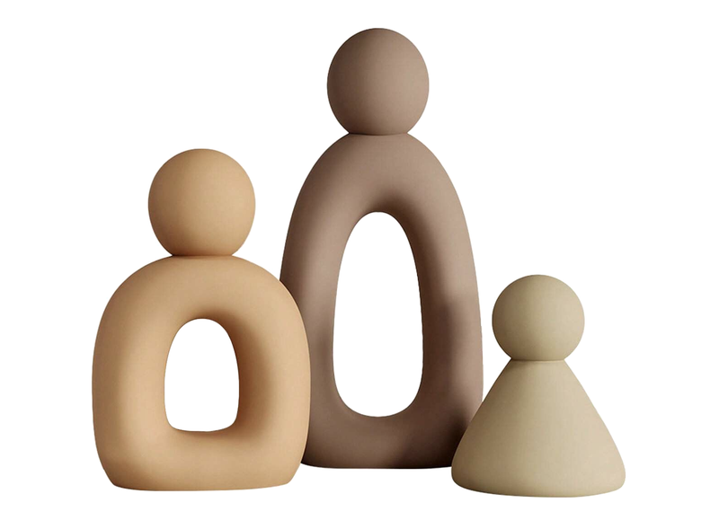Decor Harmony &amp; Warmth Modern Simple Abstract 3 Piece Family Statue