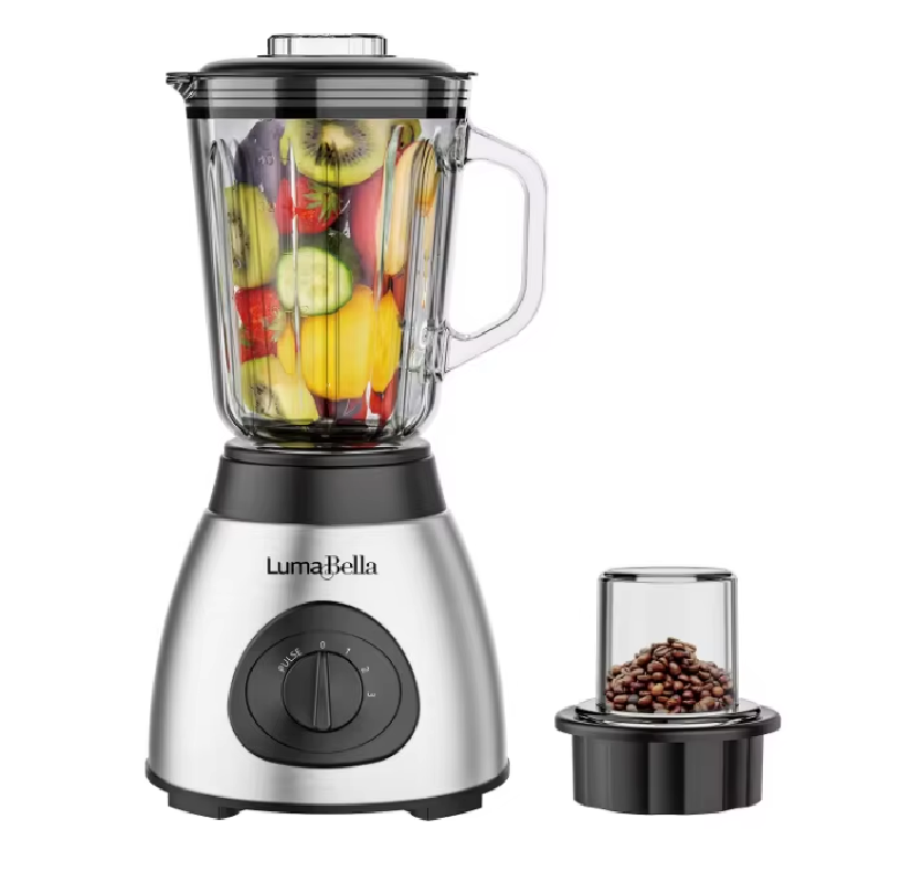 Silver Luma Bella Glass 1.5 L Multiple Speeds Jug Blender