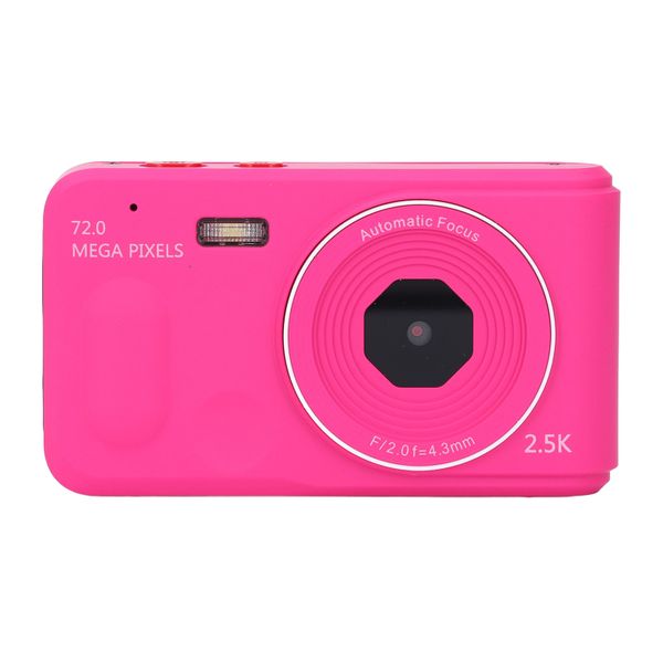 72MP Compact Camera, 2.5K, 16X Zoom, AF, For Students, Rose Red