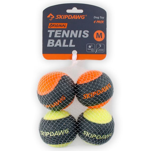 Tennis Balls for Dogs, Squeaky Dog Toy Safe Material 4 Pack