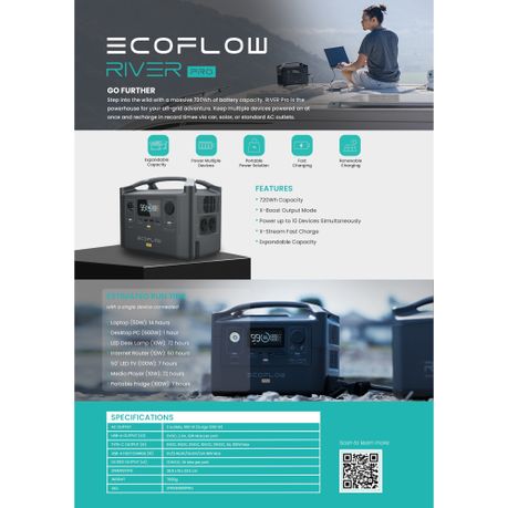 EcoFlow RIVER Pro Portable Power Station 720Wh Generator Certified  Refurbished