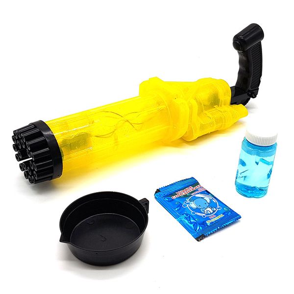Bufftee Bubble Gatling Gun - 21 Hole Minigun - Electric Bubble Machine Gun