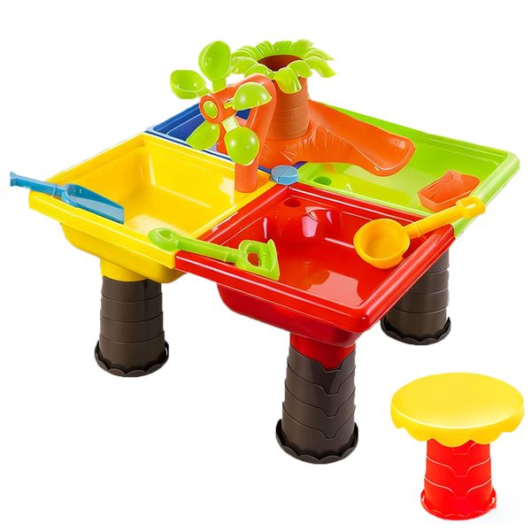 Rainforest Coconut Tree Children's Square Water Table - Water and Sand