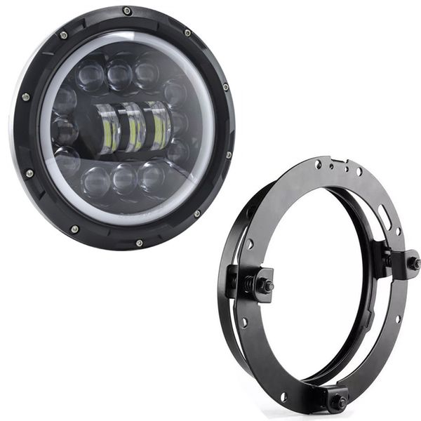 Jeep Wrangler Headlights 7" Angel Eye Aperture 70w - PC158 + Bracket