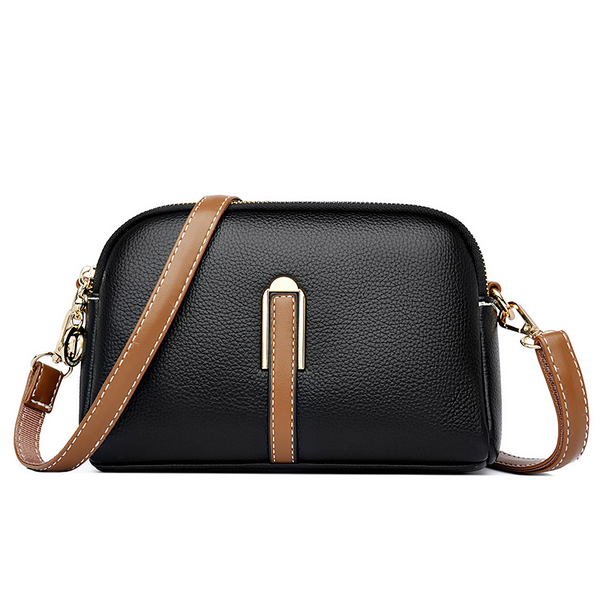 Leather Small Crossbody Bag for Women with Zipper Closure