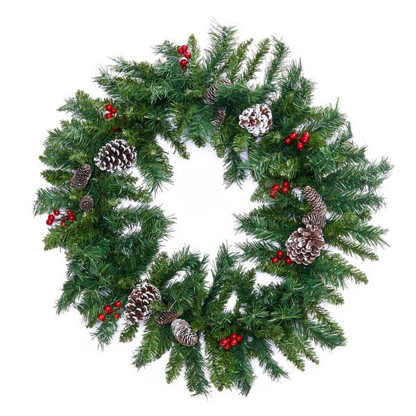 Martha Stewart Frosted Pinecone &amp; Berry Wreath