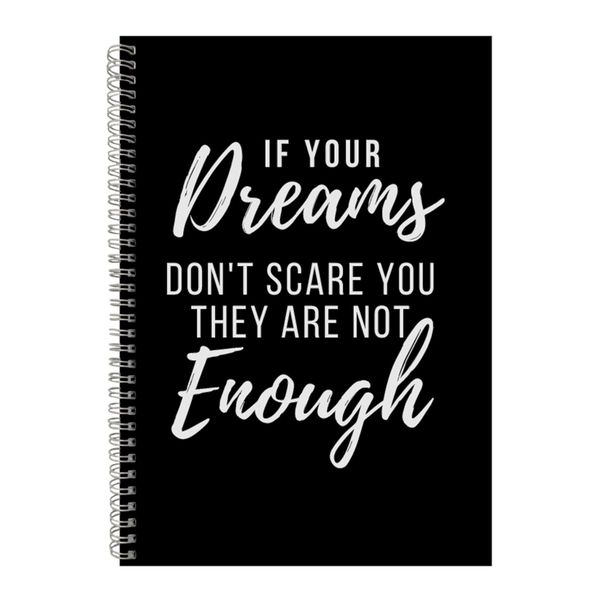 Dreams A4 Notebook Spiral Lined Motivational Saying Graphic Notepad Gift224