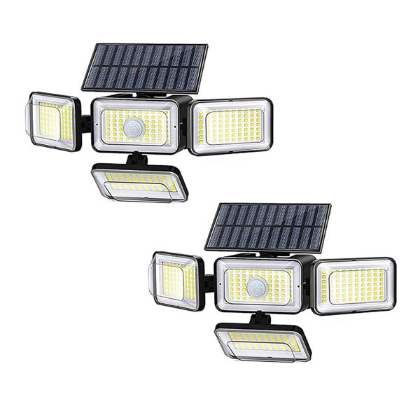 2-Piece Solar Lights Outdoor LED 2800LM Solar Motion Sensor Outdoor Light