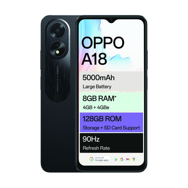 OPPO A18 128GB LTE Dual Sim - Glowing Black