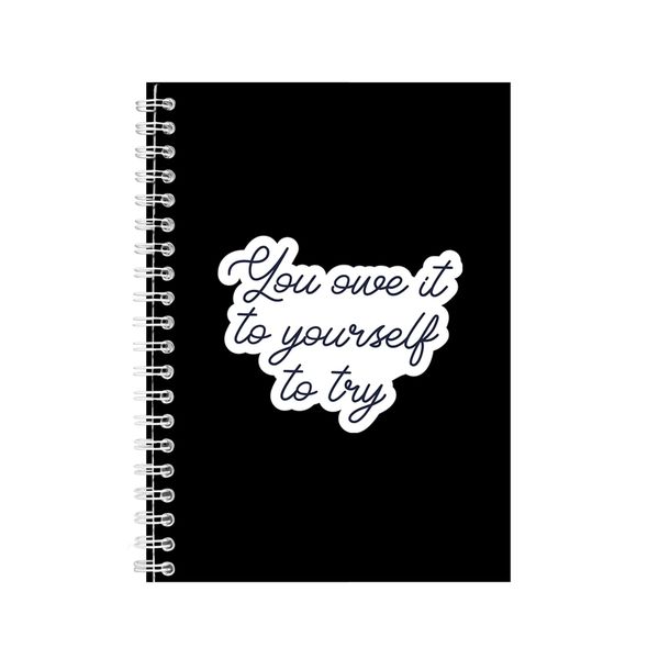 Try A5 Notebook Spiral Lined Motivational Sayings Graphic Notepad Gift 160