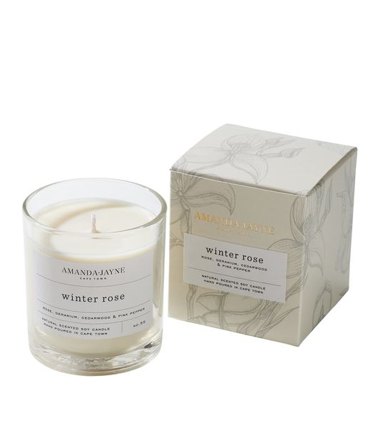 Amanda-Jayne Winter Rose Glass Candle 220g