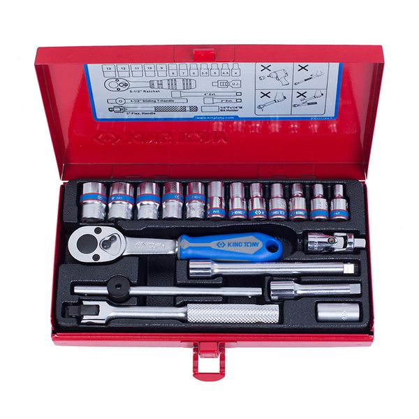 King Tony 1/4" 19 Piece Socket Set 4-13mm 12P