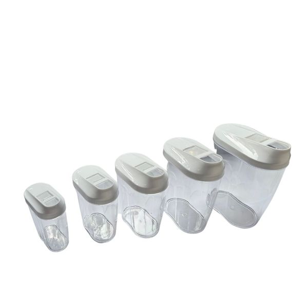 5 Piece Food Storage Plastic Containers With Lids - different sizes