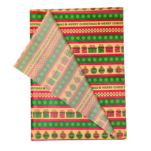Merry Christmas Tissue Paper 50x70cm - 25 Sheets (17gsm Festive Wrap)