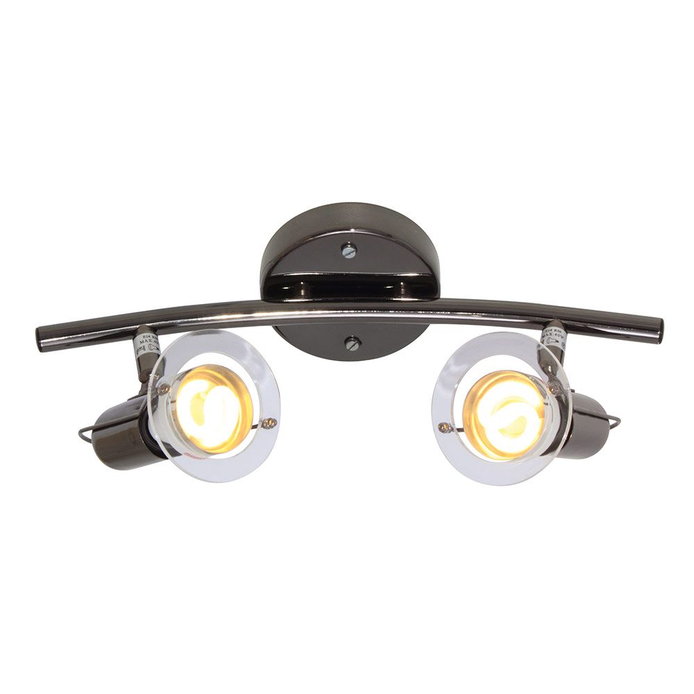 Eurolux - Gun Metal 2 Light Bow Ceiling Light incl Bulbs