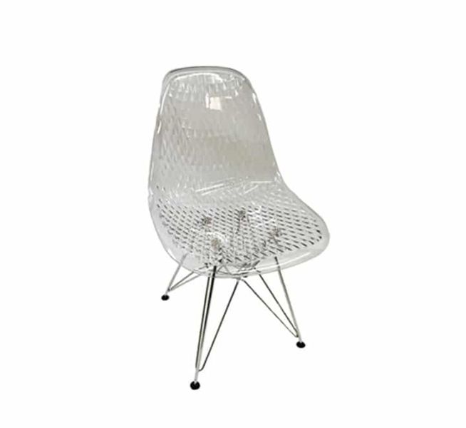 Spider Chair Clear with Metal Legs