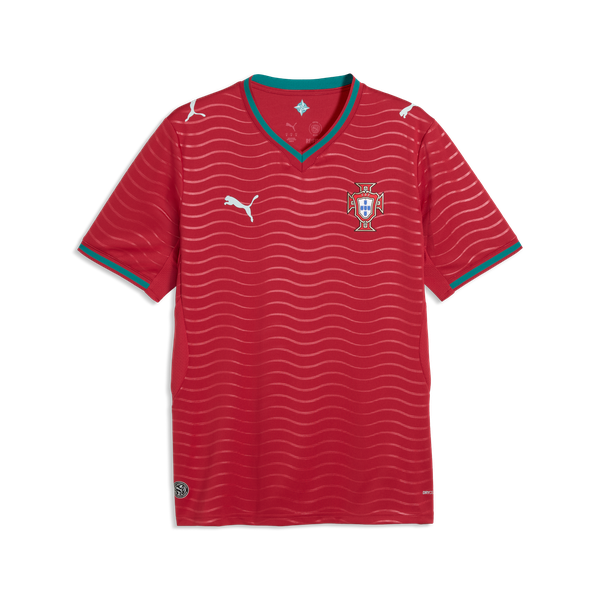 Puma Men's FPF Home Short Sleeve Jersey - Club Red/Green Lagoon