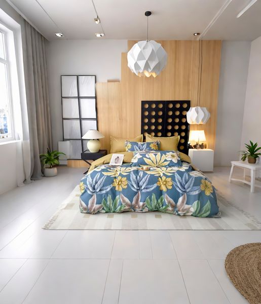 Blue Polyester Modern All tc Duvet Cover 6piece