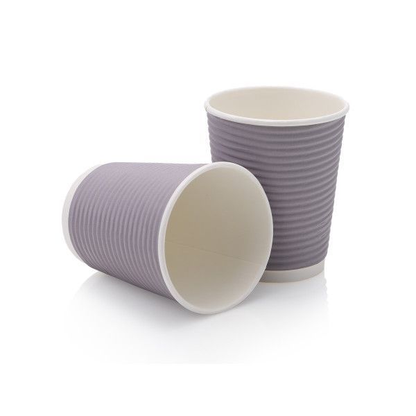 Disposable Charcoal Coffee Cup - 25 Pack - 250ml
