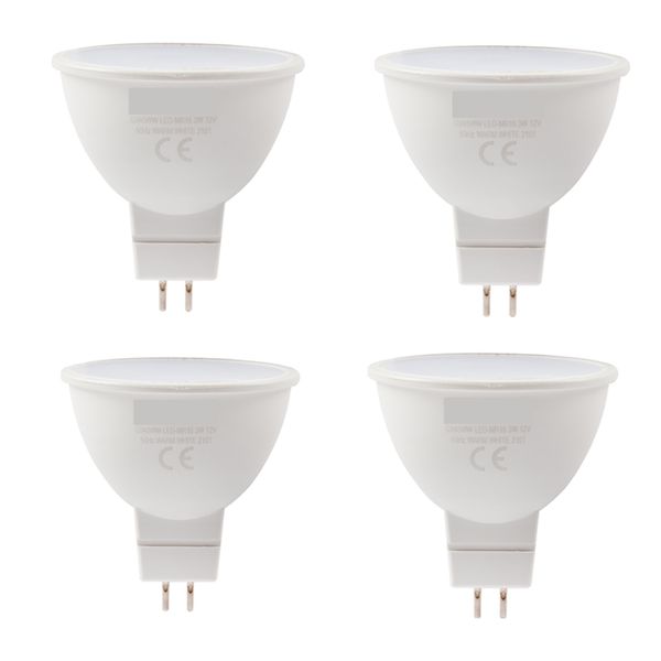 4 Pack - 12 Volt 3w Warm White GU5.3 / MR16 LED Downlight