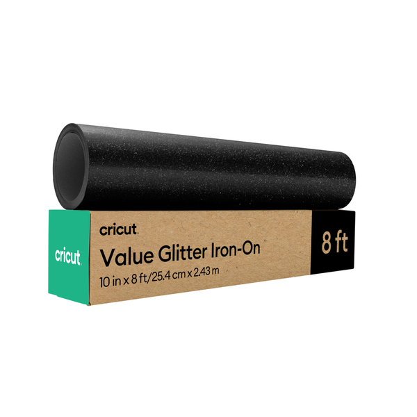 Cricut Value Glitter Iron-On 25.4 x 2.4m Black