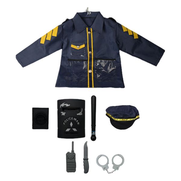 8 Pieces Kids Police Dress Up Costume Set Role Play Kit with Accessories
