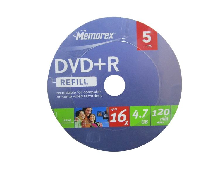 MEMOREX DVD+R 4.7 GB - 120 Min ( PACK OF 5 )