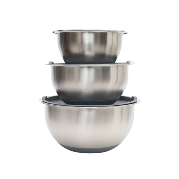 3-Piece Stainless Steel Mixing Bowl Set with Lids