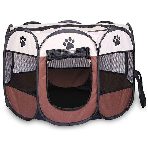 Mesh Foldable Pet Folding Crate House With Cloth Fence