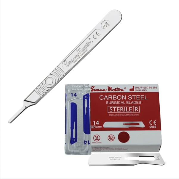 Swann-Morton Dermaplaning Blades (No14) &amp; Scalpel Handle (No3)