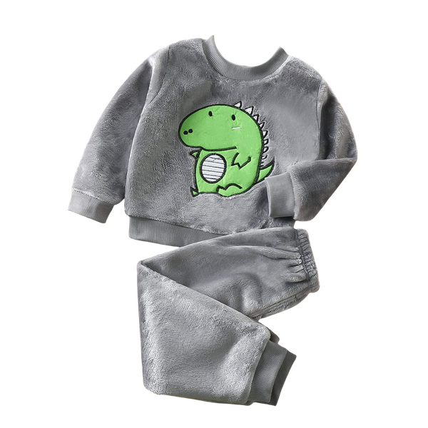 Boys Grey Soft Plush Winter Toddler Sleepwear/Pyjamas