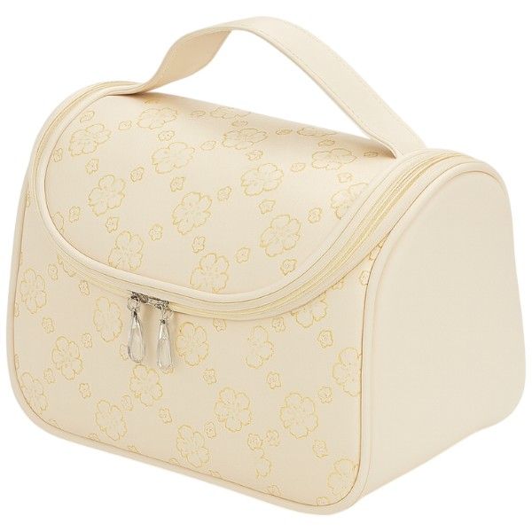 Portable Floral Makeup Bag With Handle
