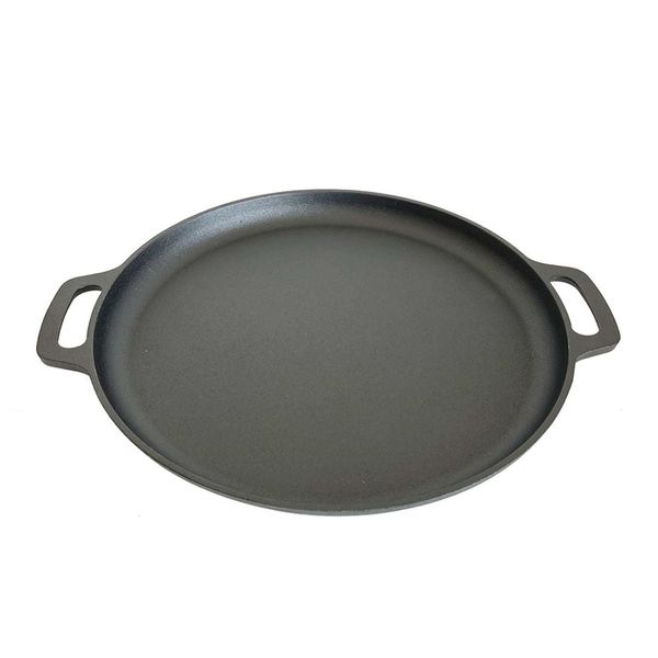 Lifespace Round Cast Iron Flat Grill Pan - 35cm