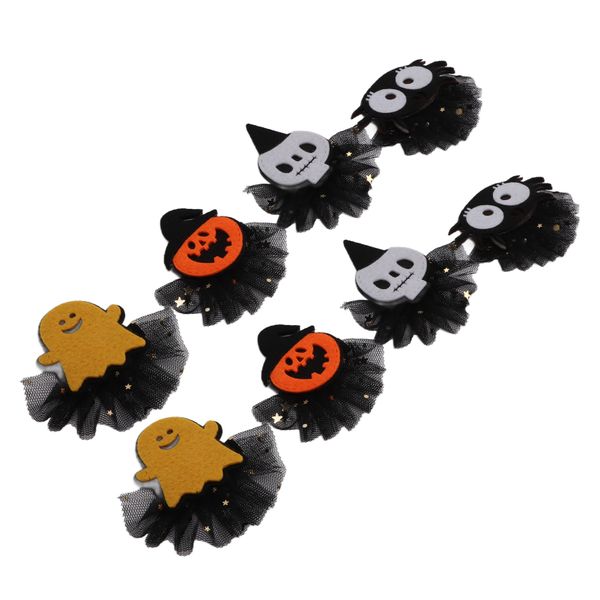 Halloween Hair Clips Spiders Skulls Ghosts