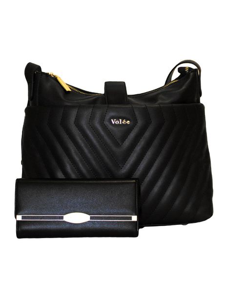 Fino BK-111+751371 Faux Leather Fashionable Handbag with Purse Set