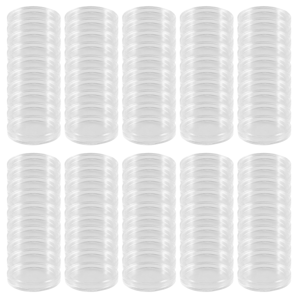 100Pcs 21Mm Plastic Coin Capsules Box Storage Clear Round