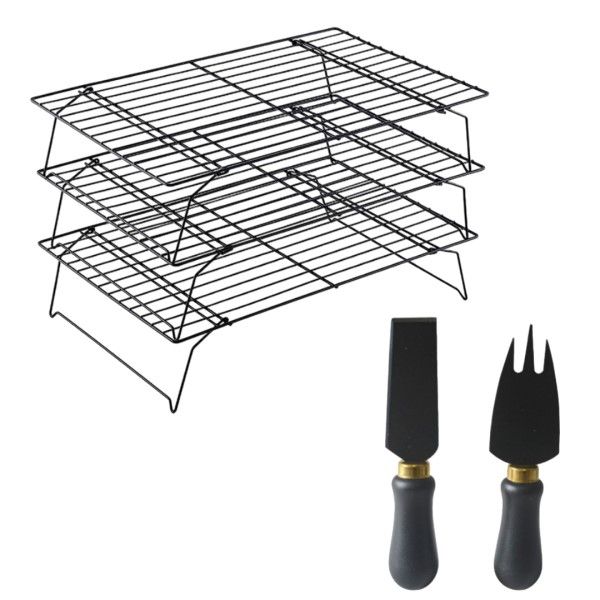 3 Tier Cooling Rack With Cheese Knife Set