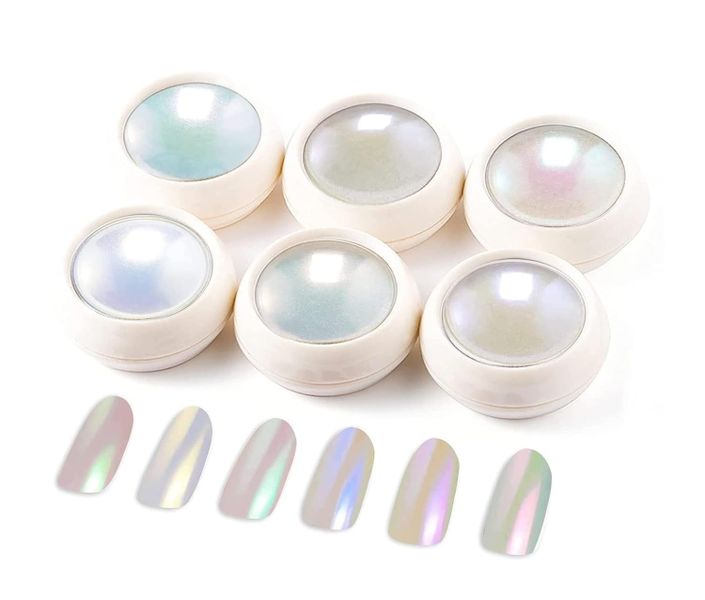 Mermaid Holographic Pigment White Chrome Nail Powder for Nails
