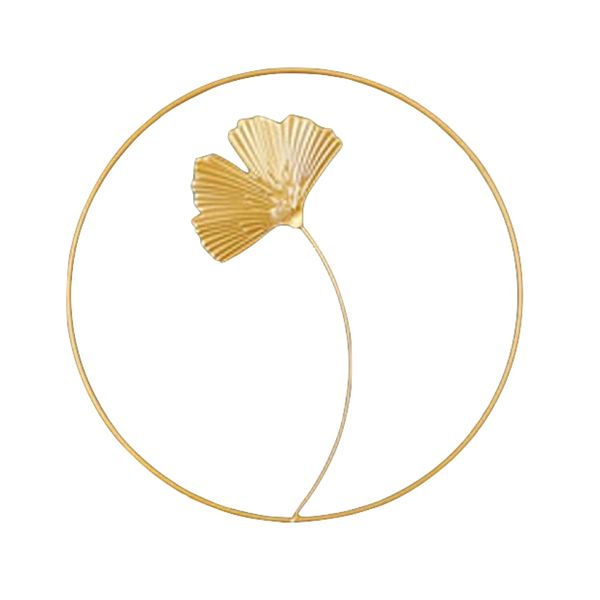 Decor Ginkgo Gold Leaf Wall Decoration Round - 24cm - Double Petal