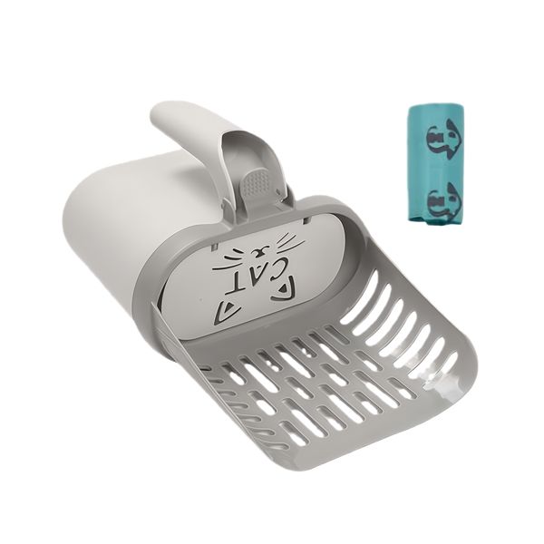 All-In-One Cat Litter Scoop-Large Capacity Scoop with Guard,Foldable