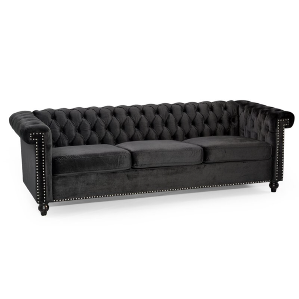 Quinn Tufted Deep Button Velvet Sofa Suite