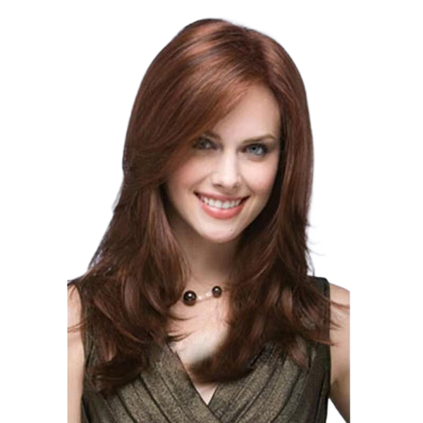 Heat-Resistant Synthetic Wig - Natural Wavy/Straight Hair for Women