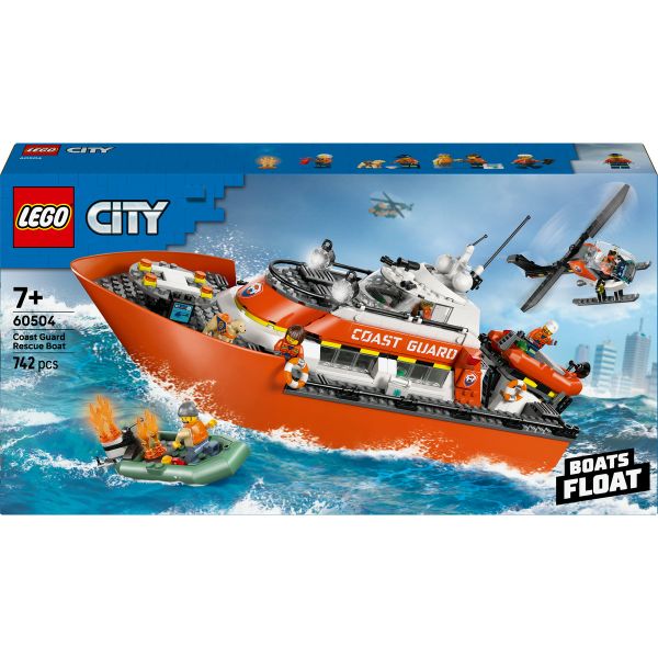 LEGO® City Coast Guard Rescue Boat &amp; Helicopter Playset 60504