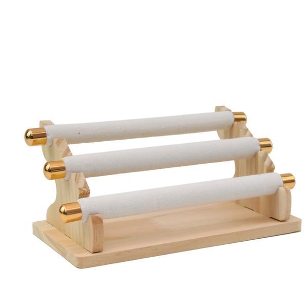 3-Tier Wooden Jewelry Display Stand Ring Holder,Display Stand White