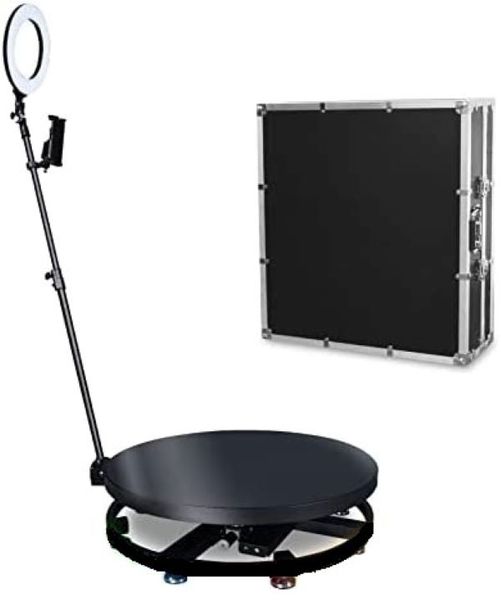 360 Metal Automatic Photo Booth (80 cm) with Ring light, Flight case &amp;Props