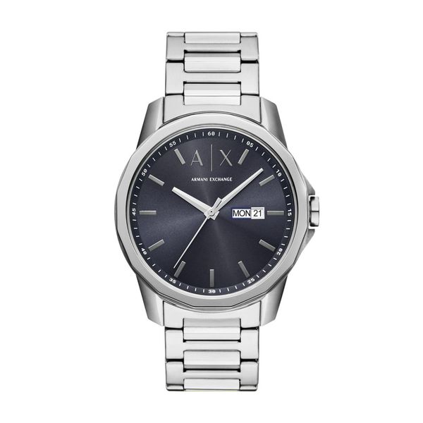 Armani Exchange Banks Mens Silver Stainless Steel Strap Watch-AX1767