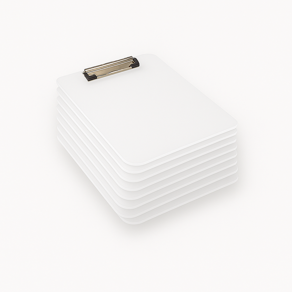 A4 Writing Board Folder White Transparent-12 x Clipboards