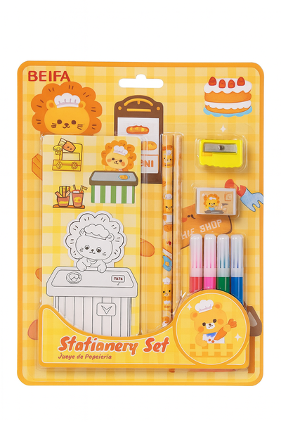 Combo-Stationery Set-2 Pencils,Puzzle,Markers ,Eraser,Sharpener-12 Pcs/Sets