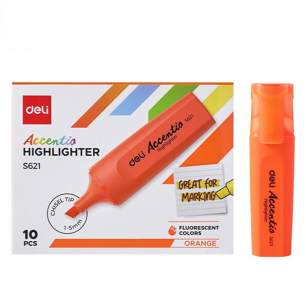 DELI Highlighter Box-10pcs Orange